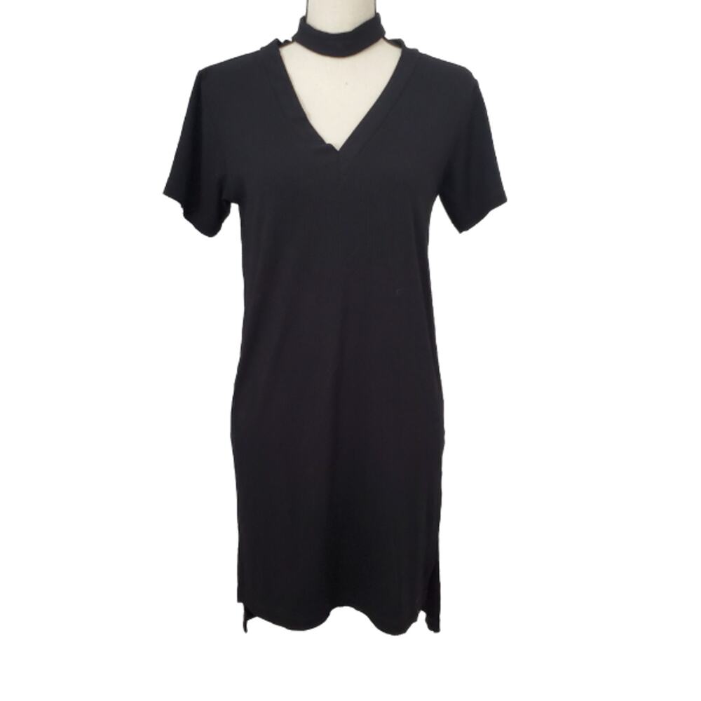 NWT! LNA Ribbed Choker Black Sweater Dress, Small